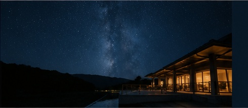 用安の夜と星空